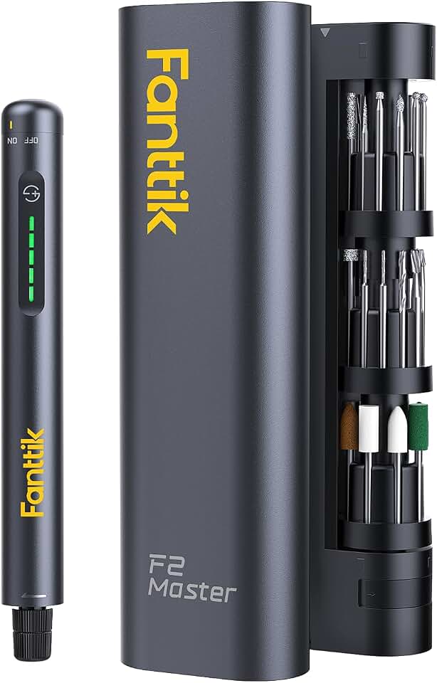Fanttik F2 Master Mini Cordless Rotary Tool Kit for 3D Printer Sanding | Engraving Pen, NeoPulse Motor, 5 Speed, Revostor Hub, 35 Accessories, for Precision Polishing, Drilling, Carving, DIY Crafts