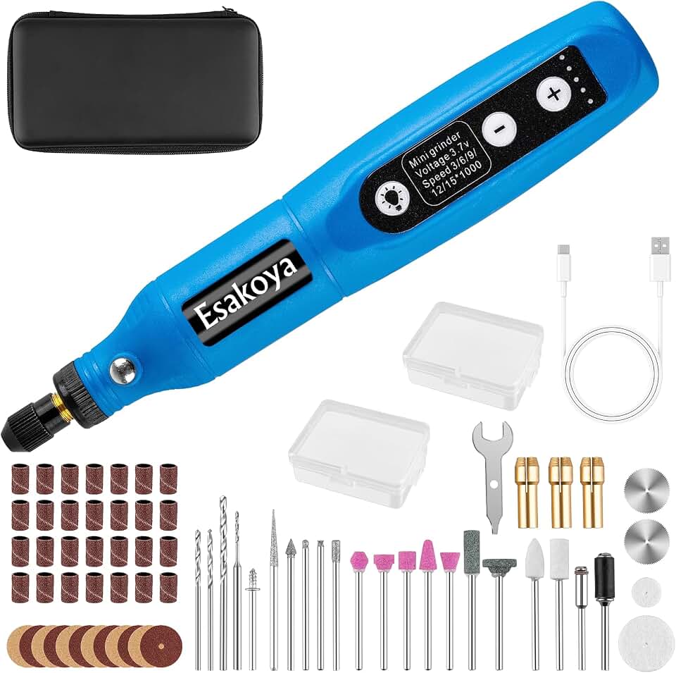 75pcs Cordless Rotary Tool Kit, 5-Speed Rotary Tool for DIY Crafts | Portable case, 3.7v Type-C Charging, LED Light, Engraving Pen for 3D Printer Sanding, Polishing, Drilling, Carving