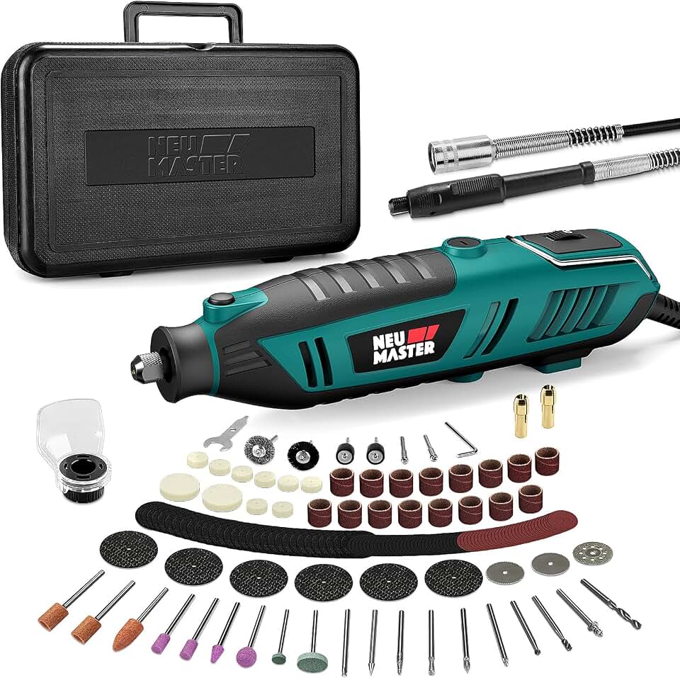 NEU Master 200W Rotary Tool Kit, 10000-35000RPM Corded Rotary Tool for DIY | Variable Speed, 160 Accessories, Powerful Rotary Tool Kit for Cutting, Sanding, Grinding, Polishing, Engraving &amp; Drilling