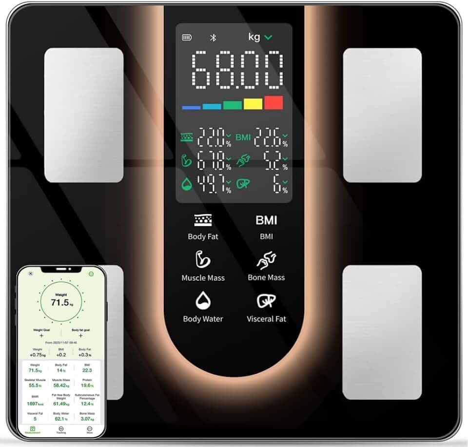 Smart Scale for Body Weight: BMI &amp; Body Fat, 23 Metrics,5.8" Large Display | Bathroom Scale with Muscle Mass,Bluetooth Sync,Digital Scale for Health-Conscious Users,Accurate Tracking, 400lbs