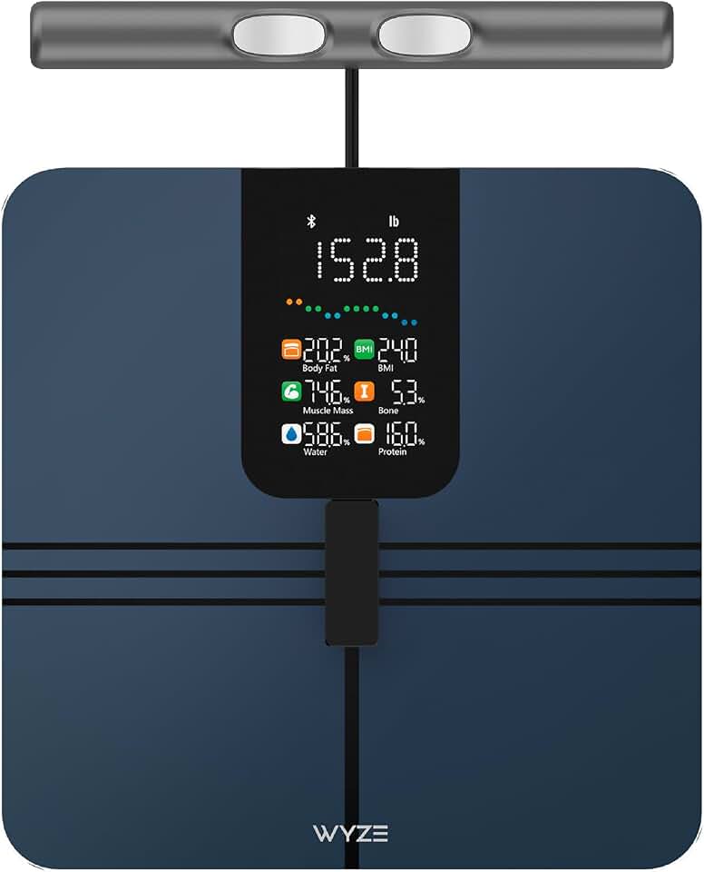 Wyze Smart Scale BodyScan with Handle, Bluetooth, 400 lbs, Black | Scale for Body Weight, BMI, Body Fat &amp; Muscle Mass, 400 lbs Capacity Global Recycled Standard