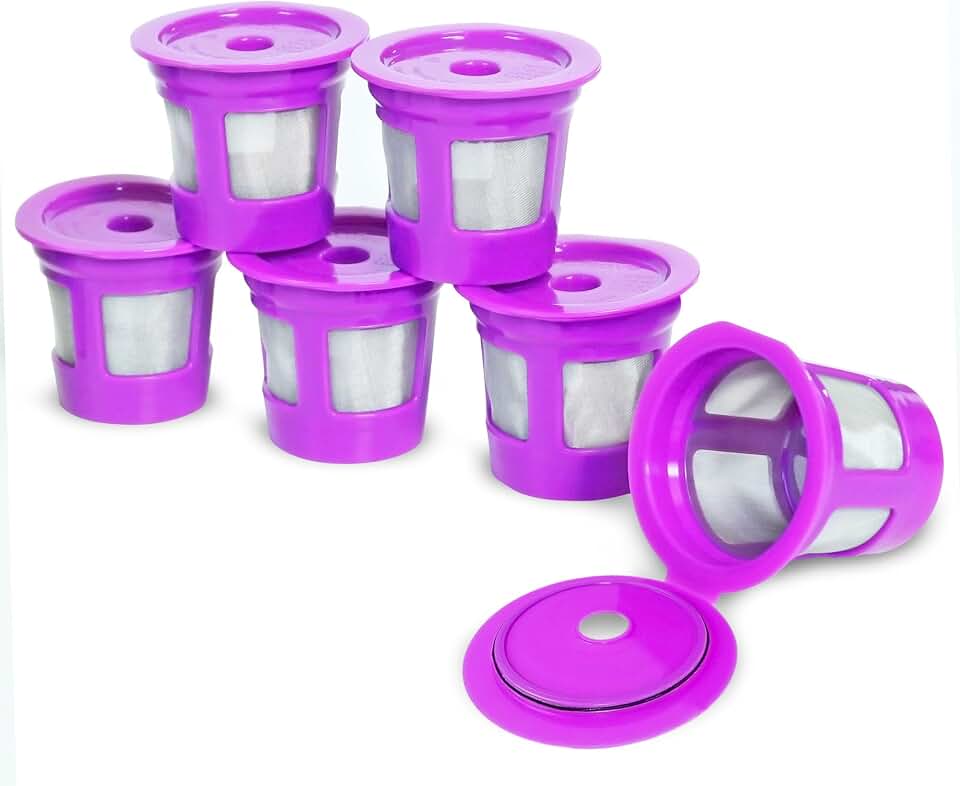 Perfect Pod Café Save Reusable Coffee Pod Filter Cups, 6 Pack | Refillable Capsules, Built-In Mesh Strainers, 100% BPA Free, Compatible with Keurig and Select Single-Serve Brewers