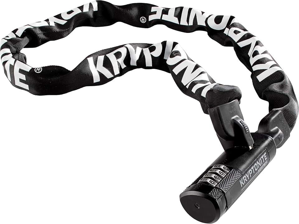 Kryptonite Keeper 712 Combo Bike Chain Lock, 4ft Resettable Bike Lock | Sold Secure Bronze heavy duty anti-theft bicycle lock for e-bikes and scooters with weather-resistant nylon sleeve