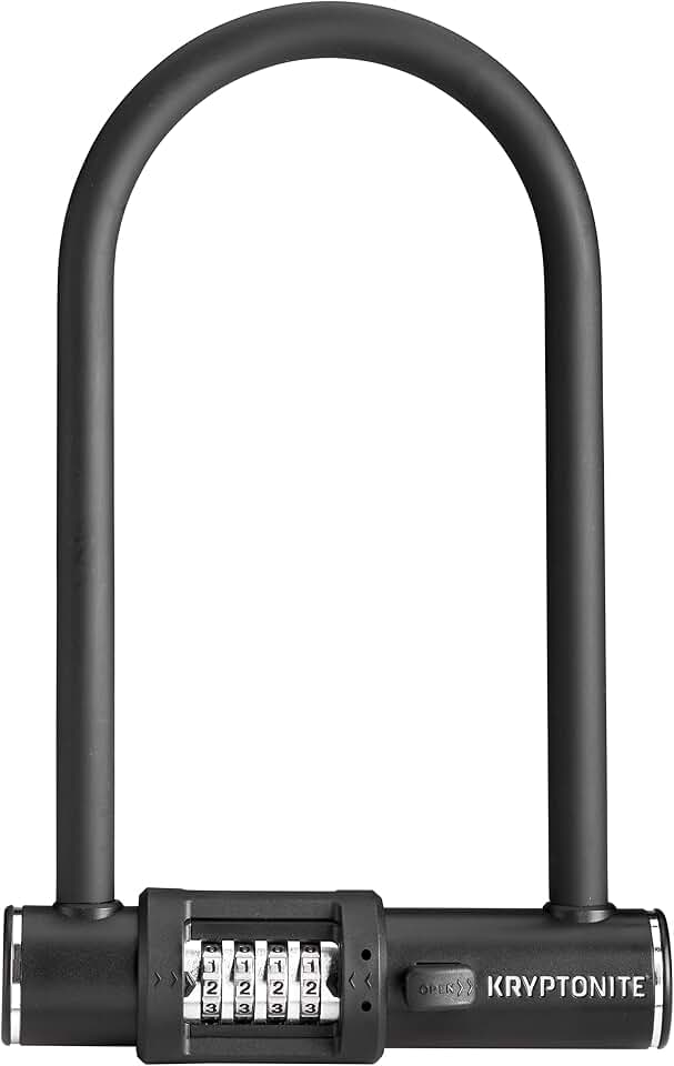 Kryptonite Parkview Combo Bike U-Lock, 12mm Steel Anti-Theft Bicycle Lock | Resettable 4-Digit Combination Lock, 4in x 8in Interior, High Security Anti-Theft Protection for Bicycles and Sports Gear