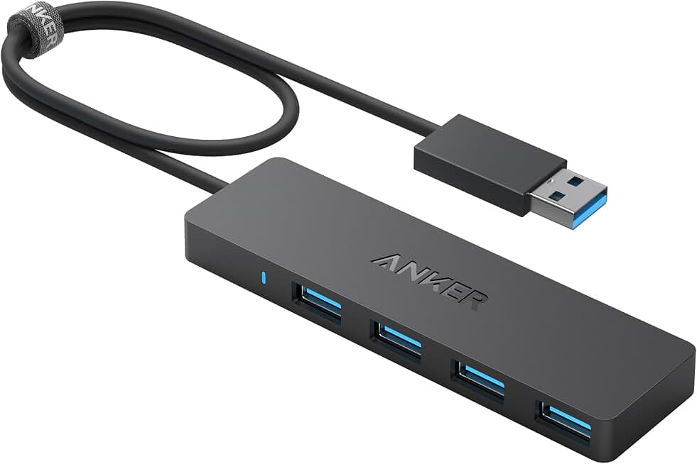 Anker USB Hub, 4-in-1 USB Splitter, 4 USB-A Ports with 5Gbps Data Transfer | Extender for USB-A Port Laptop, PC, Desktop and More (2ft USB-A Connector, Charging Not Supported) ECOLOGO