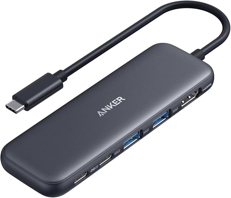 Anker USB C Hub, 5-in-1 USBC to HDMI Splitter with 4K Display | 85W Max PD, 1 Powered USB-C 5Gbps &amp; 2 Powered USB-A 3.0 5Gbps Data Ports, for MacBook Pro, MacBook Air, Dell and More (Black) ClimatePartner certified