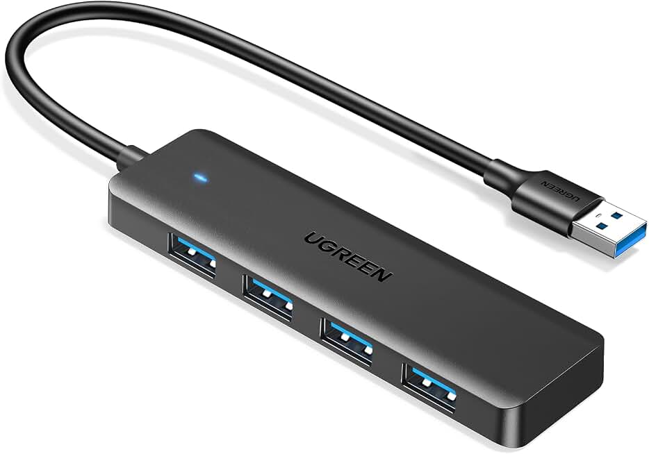 UGREEN USB 3.0 Hub, 4 Ports USB A Splitter Ultra-Slim USB Expander, 0.5 ft | 5Gbps Data Transfer for Mouse, Keyboard, Flash Drive, U Disk, Printer Compatible with Laptop, Desktop PC, Xbox, PS5, and More ClimatePartner certified