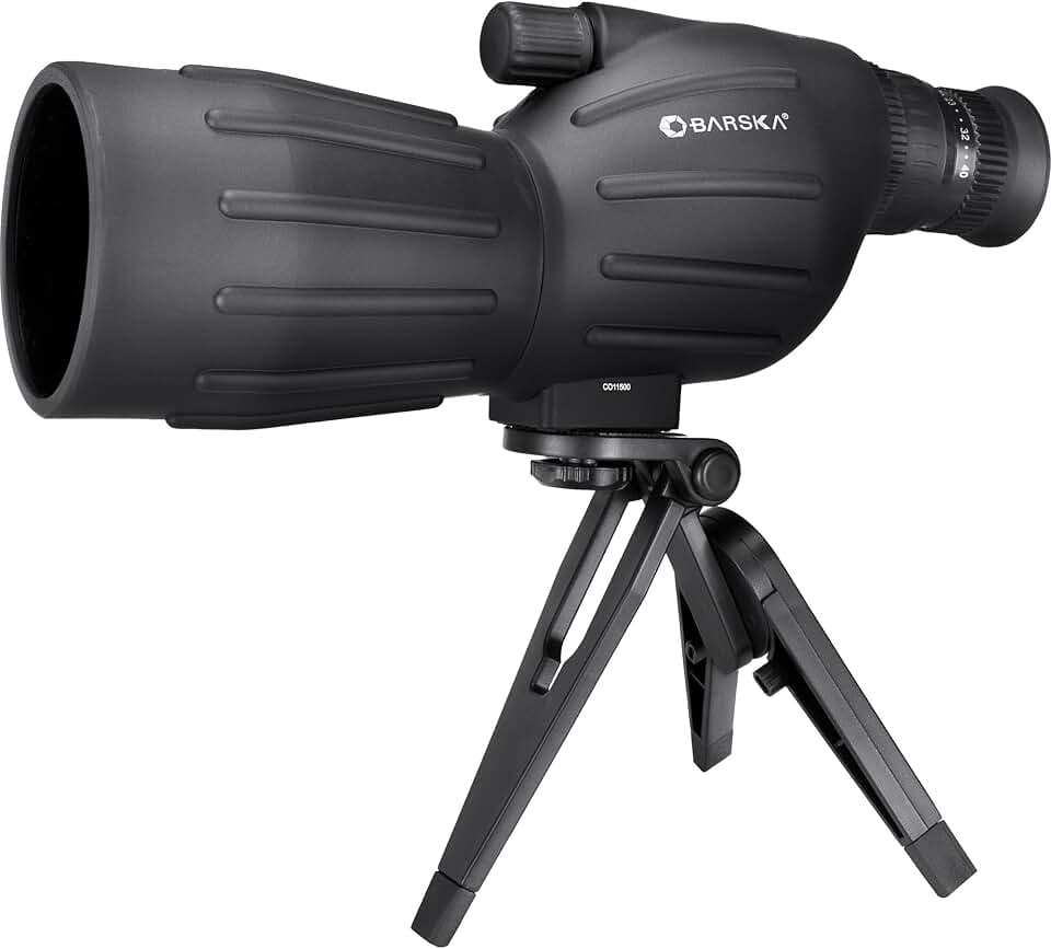 Barska Colorado 15-40x50 Spotting Scope – Compact Straight Body, Fully-Coated Optics, Blue Eyepiece, Mini Tripod &amp; Soft Case – for Bird Watching &amp; Target Shooting