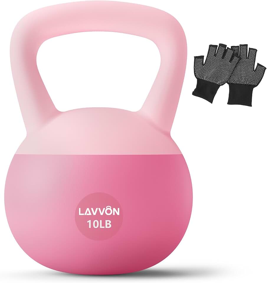 Soft Kettlebell - Cushioned Impact-Resistant Base and Anti-Slip | Kettle bell Anti-Slip Grip Weight for Home Workouts, Safe Strength Training Kettlebells Sets for Women&amp; Men - Non-Slip Gloves