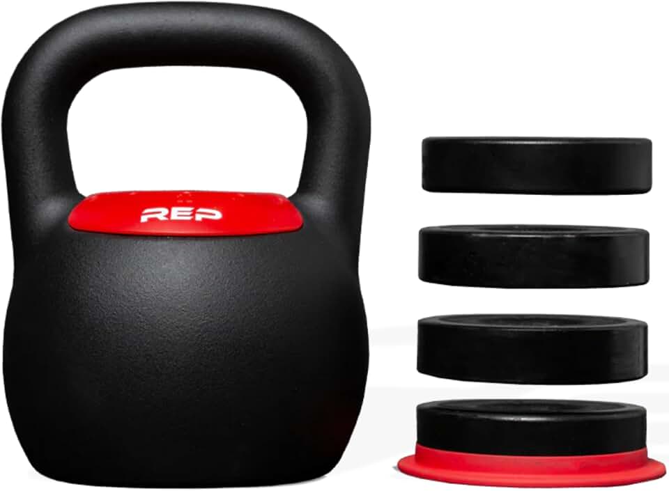 REP Fitness Adjustable Kettlebell | Weight Set for Home Gym | Strength Training Equipment for Men &amp; Women | Compact Steel Bell with Ergonomic Handle | Choose 16 kg, 24 kg or 40 lb Models