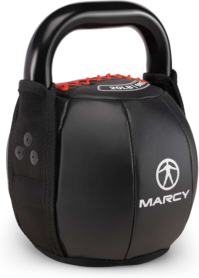MARCY Strength Training Soft Kettlebell with Handle for Weightlifting, Conditioning, Strength and core Training 10 lbs - 40 lbs