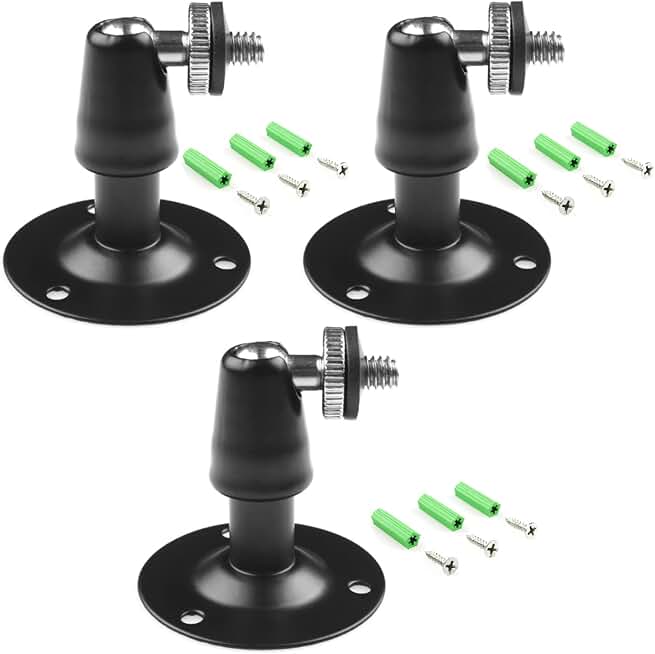 Camera Bracket Mount 3 Pcs Security Wall Mount for Oculus Sensor Arlo, Arlo Pro,Metal Security Camera Bracket Outdoor Indoor Oculus Rift Mount Bracket 360° Rotation 1/4" Screw Camera Wall Mounts