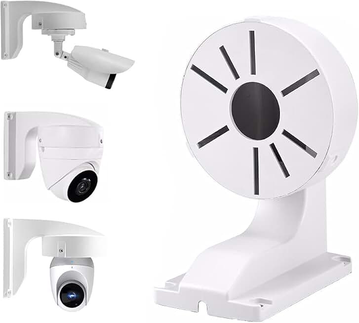 Security Camera Mount Bracket, ABS Indoor Outdoor Wall Mount L-Type Bracket for CCTV Security Dome IP Camera Mounting, Dome Camera Mount