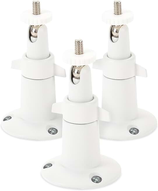 Wasserstein Adjustable Metal Wall Mount for Arlo Essential 3rd Gen/2nd/1st/Go 2/Arlo Pro (6th Gen)/Pro 5S 2K/Pro/4/3/Ultra (3rd Gen)/Ultra 2/Ultra &amp; Ring Stick Up Cam (Battery/Plug-In) (3-Pack, White)