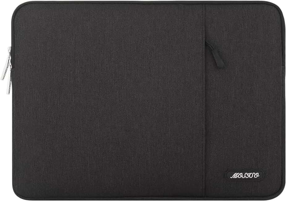 MOSISO Laptop Case 13.3 inch, 13-13.3 inch Laptop Sleeve Bag with Pocket | Compatible with MacBook Air/Pro 13/Pro 14 M5 M4 M3 M2 M1, HP Dell ASUS Lenovo, Polyester Vertical Computer Bag, Black Global Recycled Standard