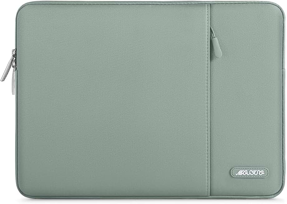 MOSISO Laptop Case 13.3 inch, 13-13.3 inch Laptop Sleeve Bag with Pocket | Compatible with MacBook Air/Pro 13/Pro 14 M5 M4 M3 M2 M1, HP Dell ASUS Lenovo, Polyester Vertical Computer Bag, Antique Green Global Recycled Standard