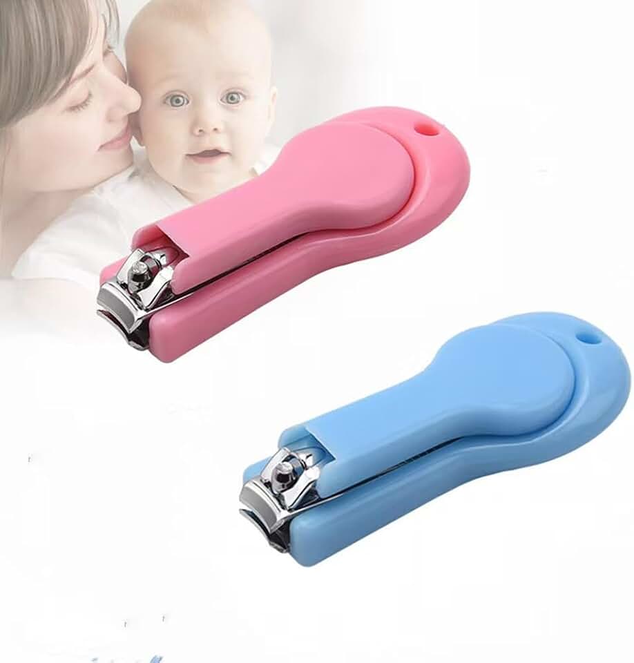 2 Pack Baby Nail Clippers，Suitable for；Infant, Toddler, Kids | for Trimming Baby's Fingers or Toes，Blue and Pink Toddler Nail Clipper