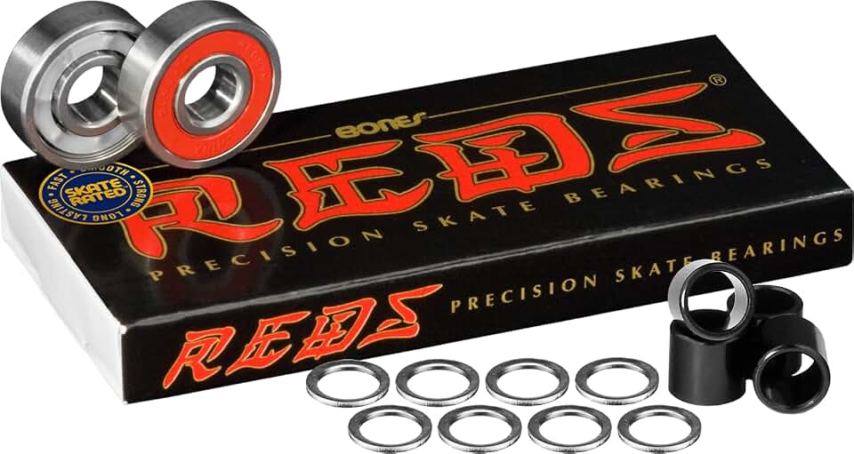 Bones Reds Bearings 8 pk w/Spacers &amp; Washers Bundle