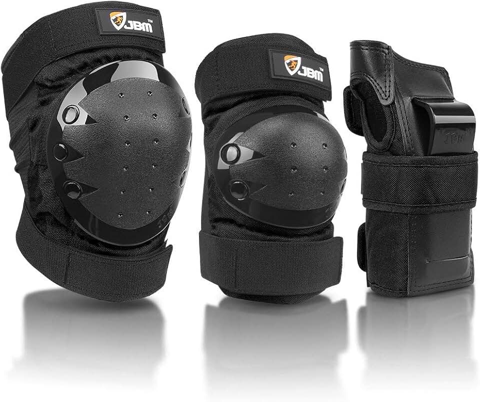 JBM Adult &amp; Kids Knee Pads Elbow Pads and Wrist Guards for Inline Skating, Roller Skating, Skateboarding, Scootering