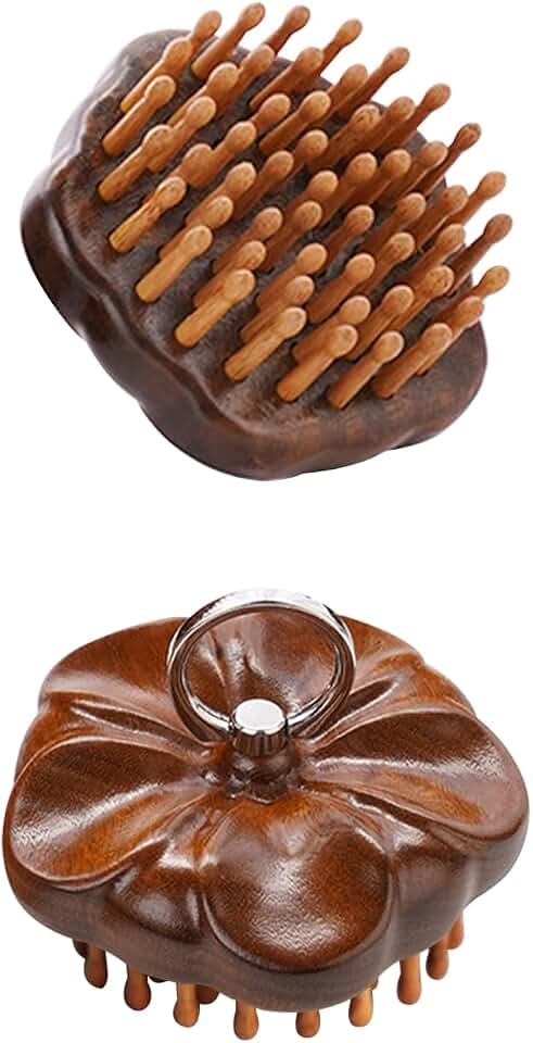 Wooden Scalp Massager for Hair Growth Support, Bamboo Scalp Massager Brush for Head Relaxation, Scalp Stimulation &amp; Hair Oil Distribution, Natural Wooden Massager for Face and Body Care