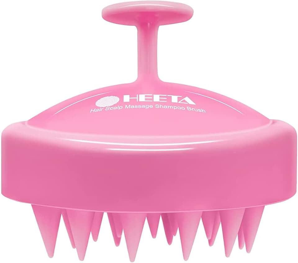 HEETA Scalp Massager Hair Growth Scrubber for Dandruff Removal Hair Care | Silicone Head Massager Relaxing, Shampoo Brush Cleansing Exfoliating for All Hair Type, Easy-Grip, Bath Shower Accessories Global Recycled Standard