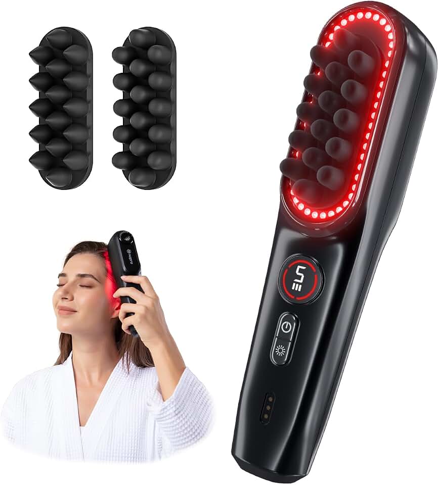 NAPRE Electric Scalp Massager,Head &amp; Hair Massager Scalp Stress Relax,Cordless Handheld Muscle Massager with Horizontal Vibration for Face,Neck,Shoulder &amp; Body
