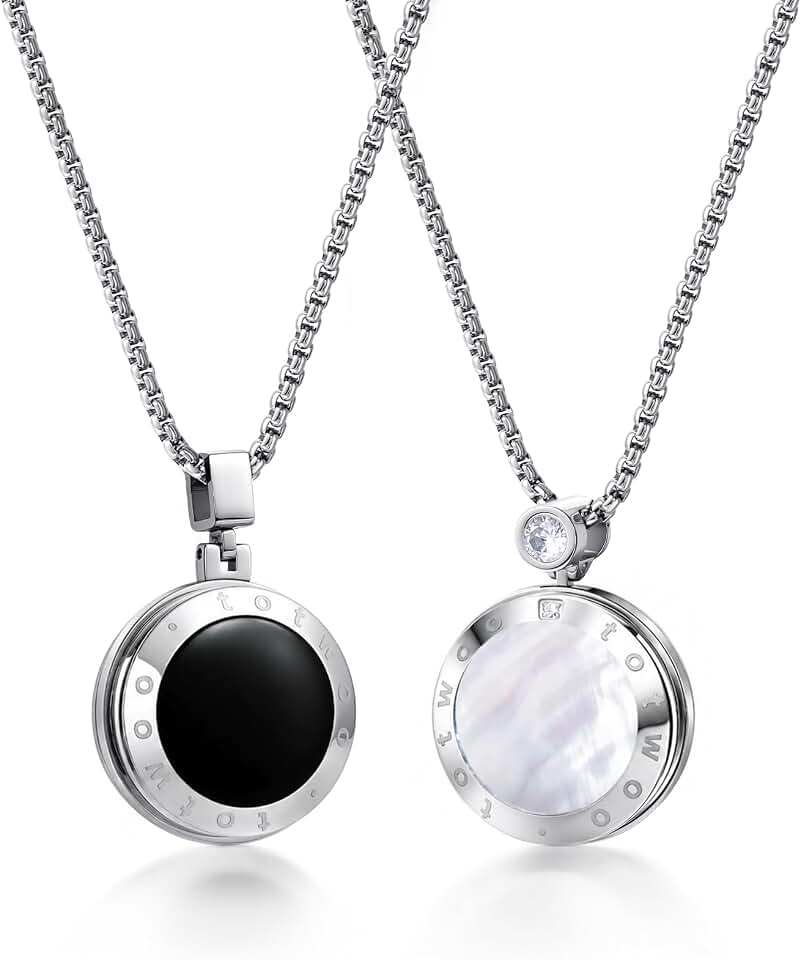 TOTWOO Long Distance Touch Necklace for Couples，Smart Love Jewelry