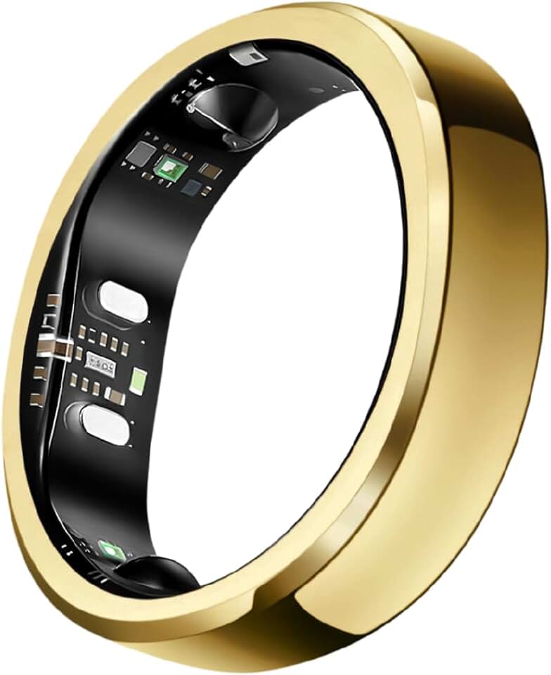 RingConn RingConn Gen 3 Smart Ring - Vascular Trends(Size 8, Royal Gold) | No App Subscription, Vibration Alerts, Sleep, Fitness &amp; Heart Rate, 14-Day Battery Life, Size Before You Buy ClimatePartner certified