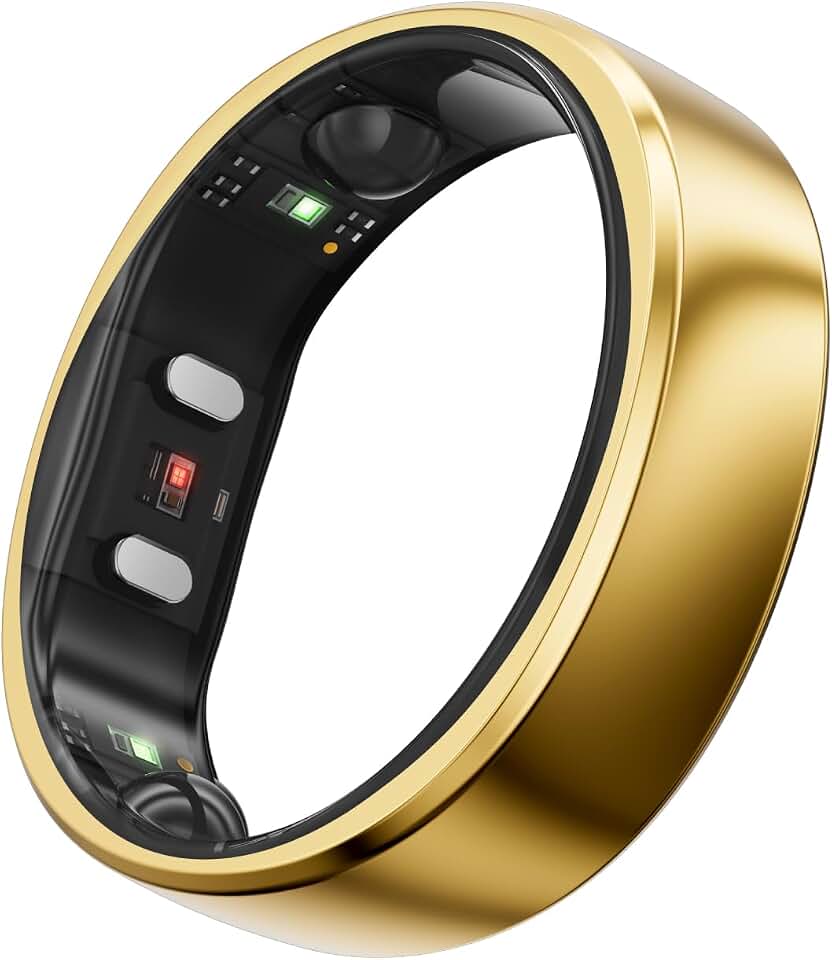 RingConn RingConn Gen 2 Smart Ring - Sleep Apnea Monitoring(Gold, Size 8) | No APP Subscription, 12-Day Battery Life, Stress/Heart Rate/Women's Health Tracker, Android &amp; iOS Compatible