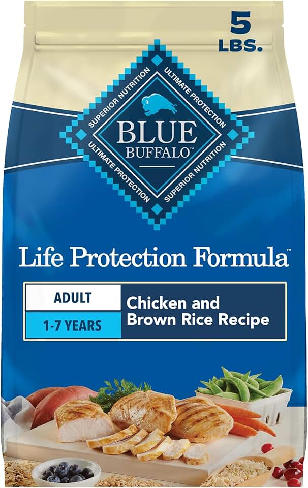 Blue Buffalo Life Protection Formula Chicken Adult Dry Dog Food, 5 lb | Real Chicken #1 Ingredient, Supports Immunity with Antioxidant-Rich LifeSource Bits, Promotes Healthy Muscle Growth