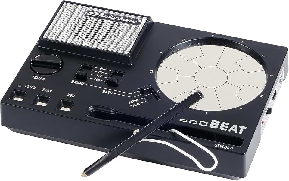 Stylophone Beat - Portable Stylus Drum Machine | 4 Drum Kits &amp; 4 Bass Sounds | Rhythm Machine Beat Maker | Drum Loop Machine