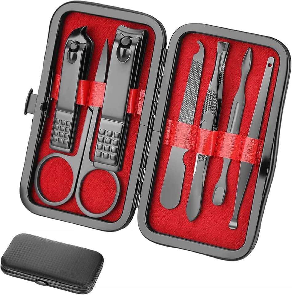 Aceoce Manicure Set Professional Nail Clippers Set Manicure Pedicure Kit | Stainless Steel Finger Toe nail Clippers,Mens Accessories,Personal Care Tools,Travel Nail Care Tools Kit,Gifts for Men and Women