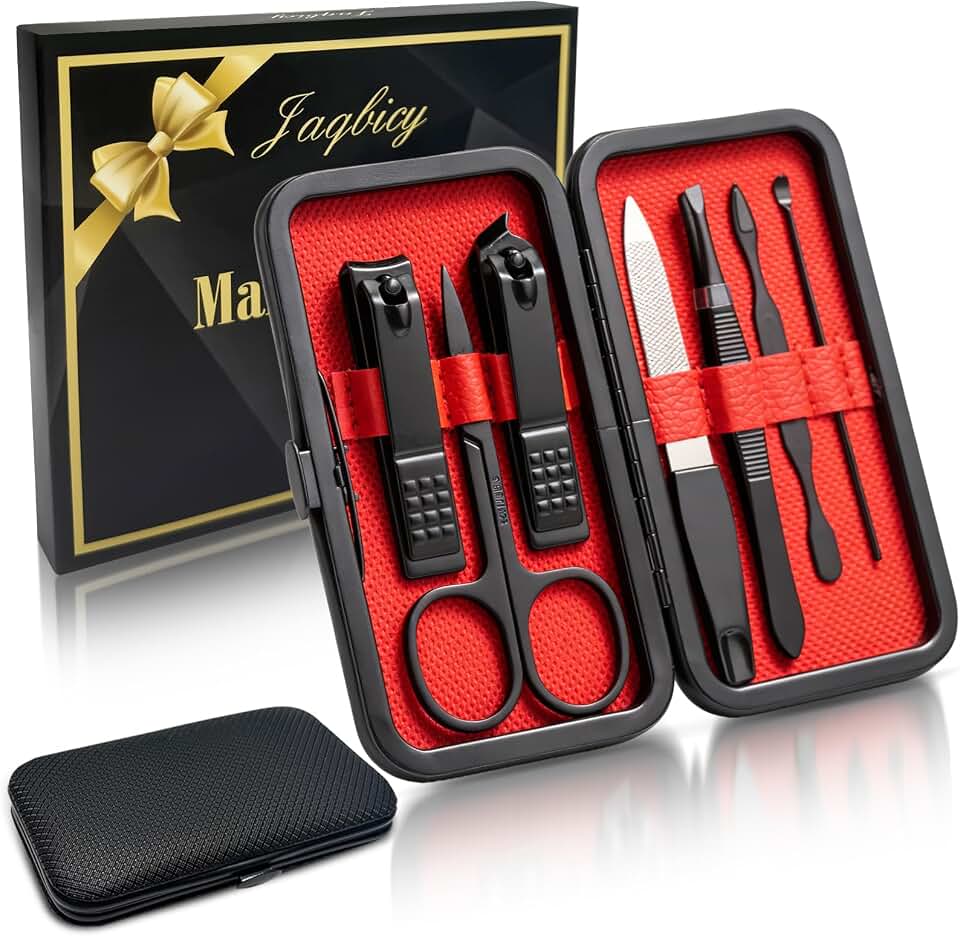 Stocking Stuffers Gift for Dad Men, Manicure Set Nail Clippers Grooming Kit featuring Travel Case, Personal Care Tools Birthday Gifts for Men Women