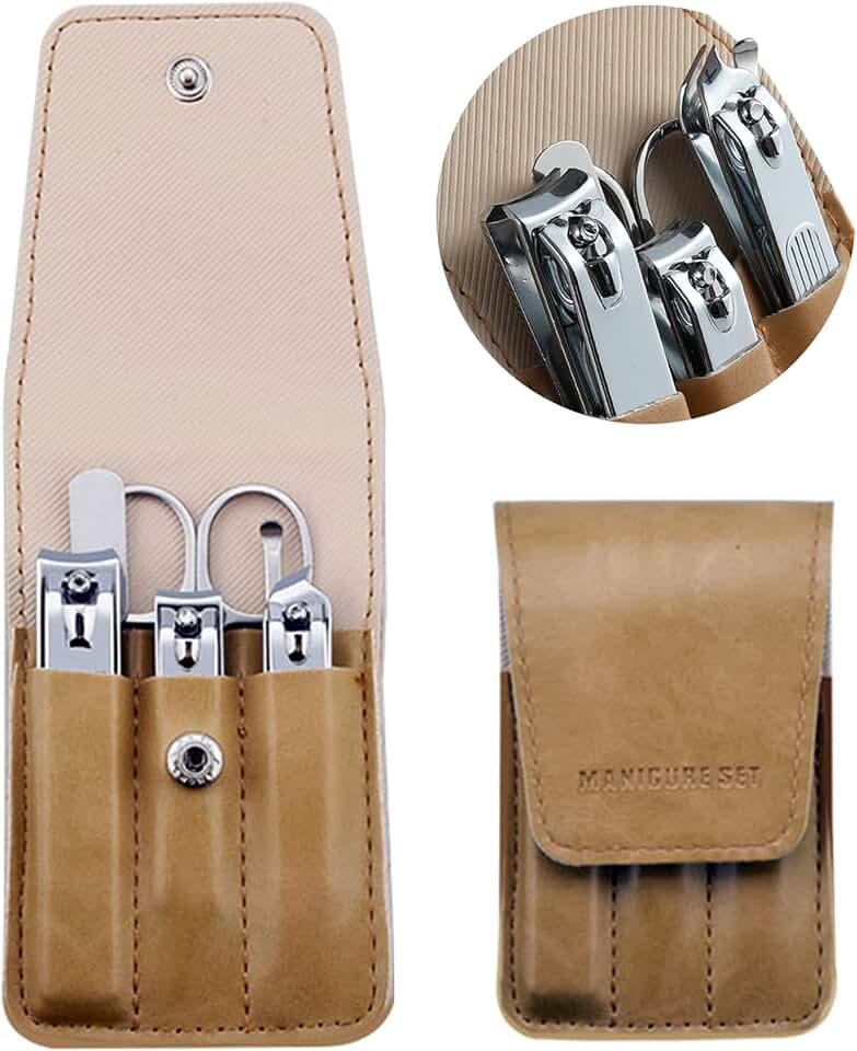 Nail Clipper Kit for Men, Manicure Set with Case, Travel Grooming Gift | Stocking Stuffer, Christmas Gift, Birthday Gift, for Men, Teen Boys, Dad, Husband, Boyfriend, Son, Brother