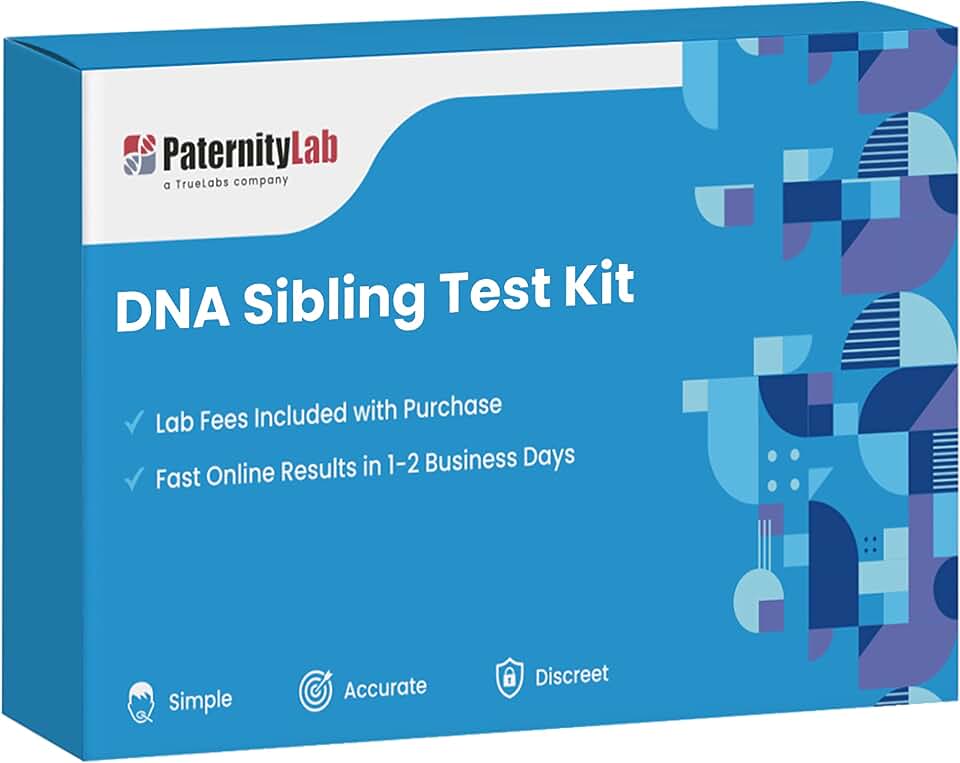 PaternityLab DNA Sibling Test - Lab Fees &amp; Shipping Included - Results in 1-2 Days - At-Home Collection Kit for Full &amp; Half Siblings