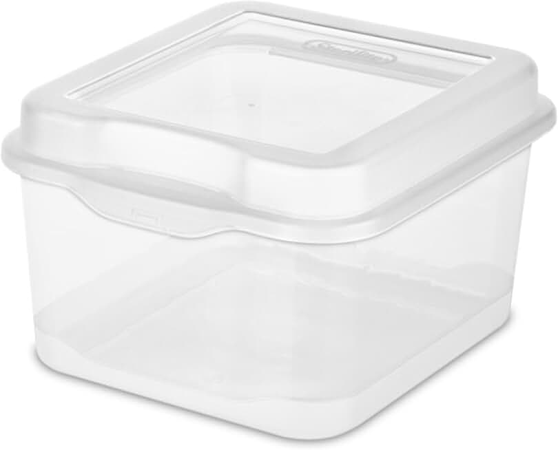 Sterilite 18038612 Small Flip Top Storage Box (24) | Bin with Hinged Lid, Stackable Multipurpose Organizer for Art &amp; Craft Supplies, Accessories, Photos &amp; CDs, Home or Office Use