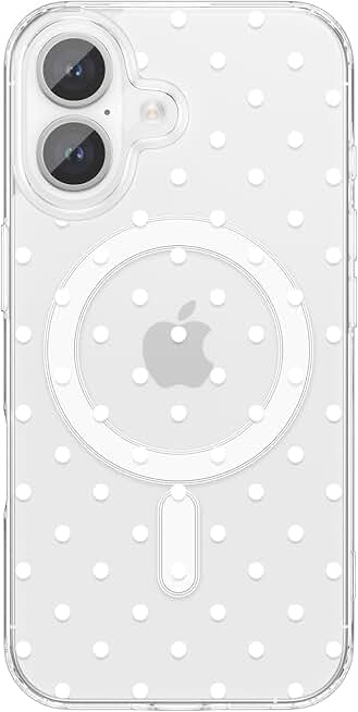 ZTOFERA Cute Polka Dot Case for iPhone 17 6.3",White Dot | Clear Case with Cute Simple Pattern,Trendy Aesthetic Case,Slim Soft Shockproof Protective phone Cover for Women Girls