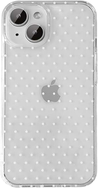 QLTYPRI Cute Polka Dot Phone Case for iPhone 13/iPhone 14, Clear | Polka Dot Fashion Aesthetic Design for Women Girls, Pretty Stylish Kawaii, Slim Fit, Durable TPU Shockproof Protective Case