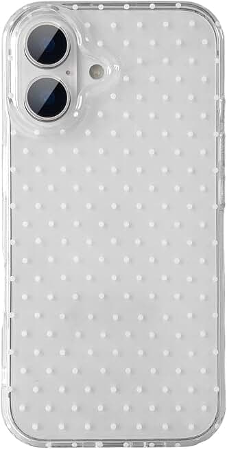 QLTYPRI Cute Polka Dot Phone Case for iPhone 16, Clear | Polka Dot Fashion Aesthetic Design for Women Girls, Pretty Stylish Kawaii, Slim Fit, Durable TPU Shockproof Protective Case