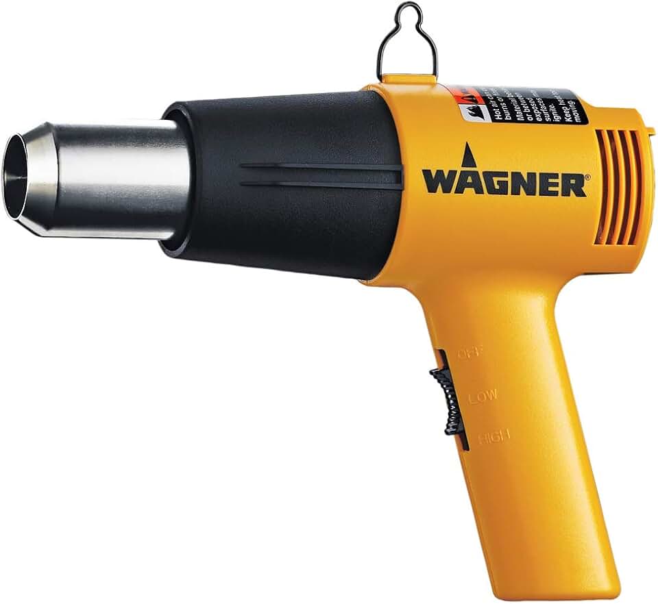 Wagner Spraytech HT1000 Dual-Temperature Heat Gun, low 750°F, high 1000°F | Dual 750°F and 1000°F settings support paint, caulk and adhesive removal, shrink wrap and plastic bending.