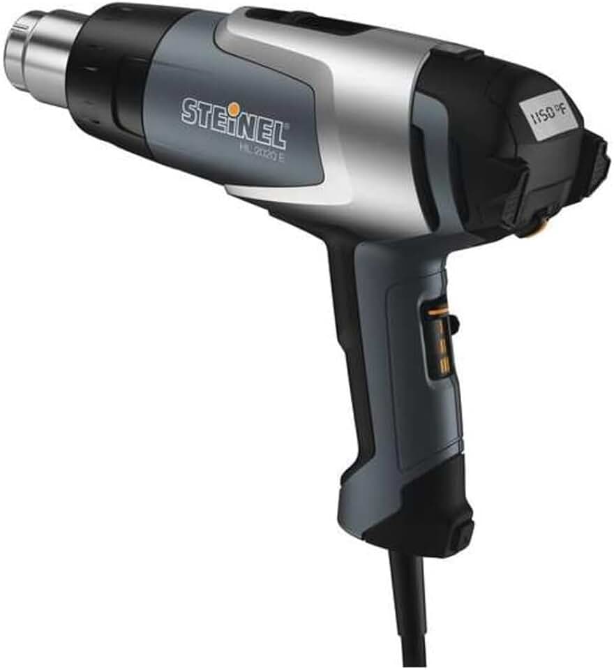 Steinel - 110025597 HL 2020 E Professional Heat Gun, LCD-Display, 1600 W, hot air Gun for Welding tarpaulins, Window tinting, Variable Temperature and Airflow, fits 1.34" Standard nozzles