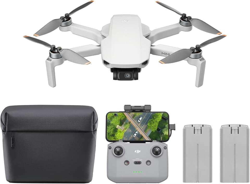 DJI Mini 4K Camera Drone Combo, Drone featuring 4K UHD Camera for Adults, Under 249 g, 3-Axis Gimbal Stabilization, 10km Video Transmission, Auto Return, 2 Batteries for 62-Min Max Flight Time, QuickShots | Drone With 4K UHD Camera for Adults, 3-Axis Gimbal, 10km Video Transmission, Auto Return, 62-Min Flight Time