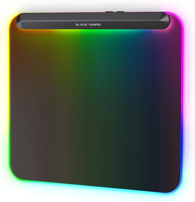 BladeHawks RGB Gaming Mouse Pad with USB Ports and Full Backlight | Large Desk Mat with Multiple Lighting Modes, Detachable Cable, Waterproof Surface, Anti Slip Base for PC Gaming