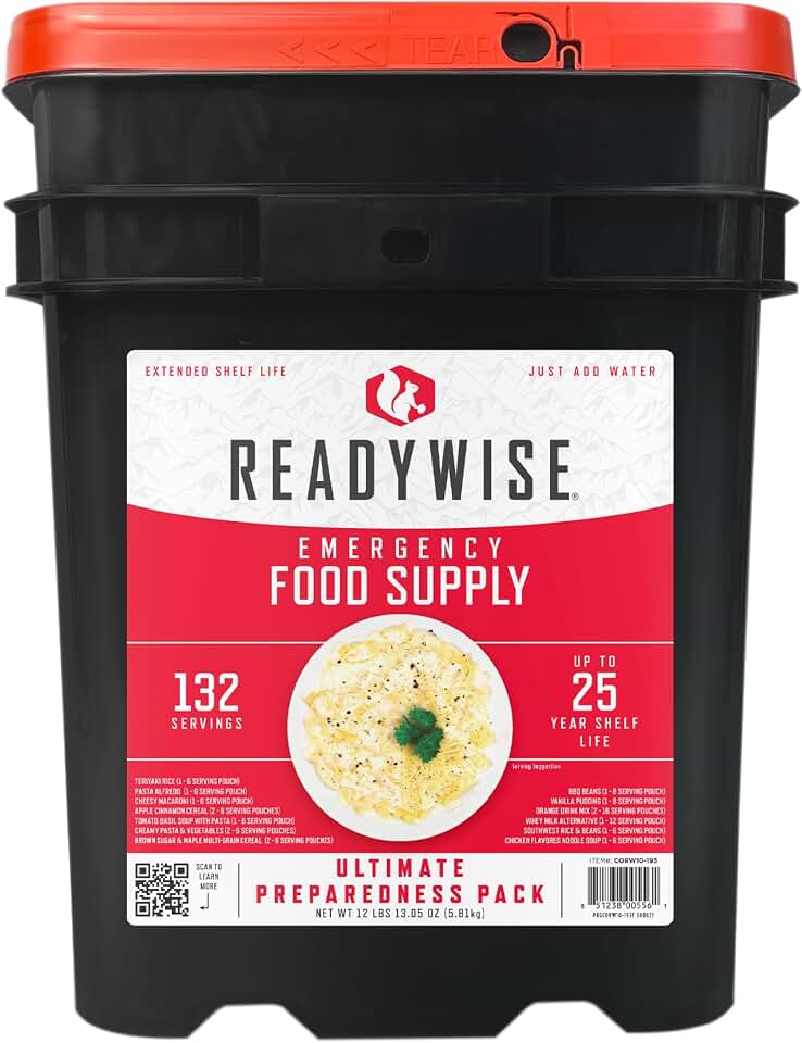READYWISE Emergency Food Supply Survival Bucket, 132 Servings