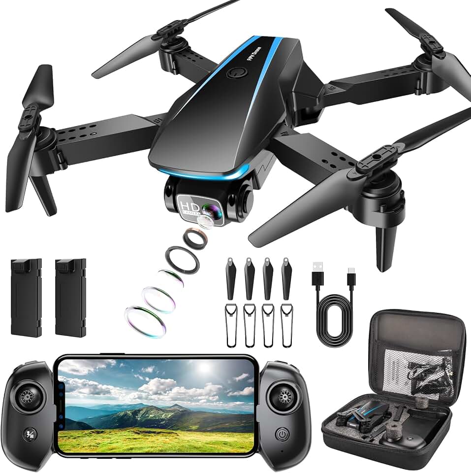 Oddire Drone with Camera - Drones for Adults, featuring 2 Batteries, Carrying Case, Propellers, 1080P HD Foldable Drone with Stable Hover, Trajectory Flight, Gravity Control, One Key Take Off/Land, 3D Flip