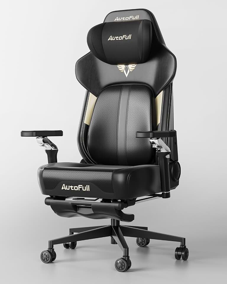 AutoFull M6 Gaming Chair with Climate Control Massage – Ventilated &amp; Heated Seat, 3rd-Gen Active Lumbar Support, 360° Adjustable Armrests, Ergonomic Chair for Gamers &amp; Home Office (Black)