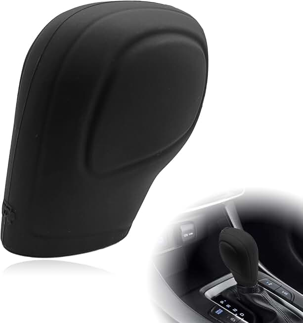 Automotive Universal Silicone Car Gear Shift Knob Cover, Anti-Slip Protector Comfortable Handle Cover, for Automatic Shift Interior Accessories Fit Most Cars (Black/Apricot/Grey)