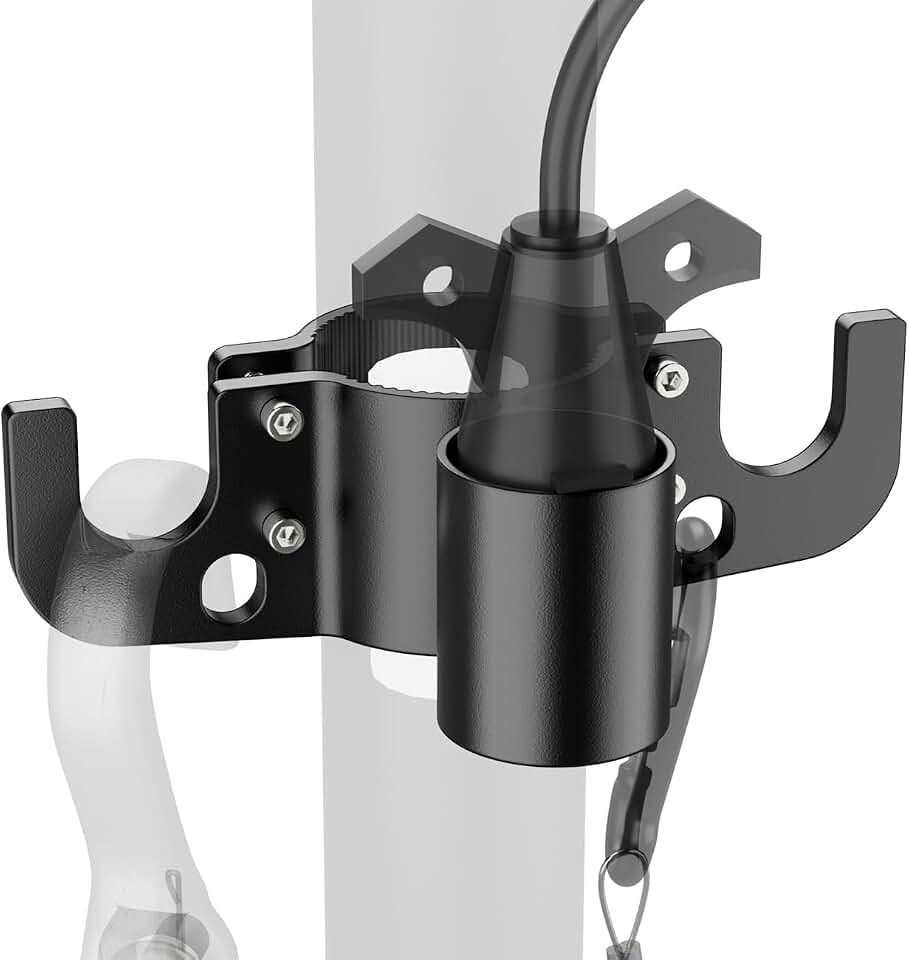 Safoner Aluminum Towing Chain Holder with Trailer 7-Way Plug Organizer | Keeps Safety Chains &amp; 7-Way Plug Organized, Durable Aluminum Design With Upside-Down Holder &amp; Drain Holes For Tongue Jacks