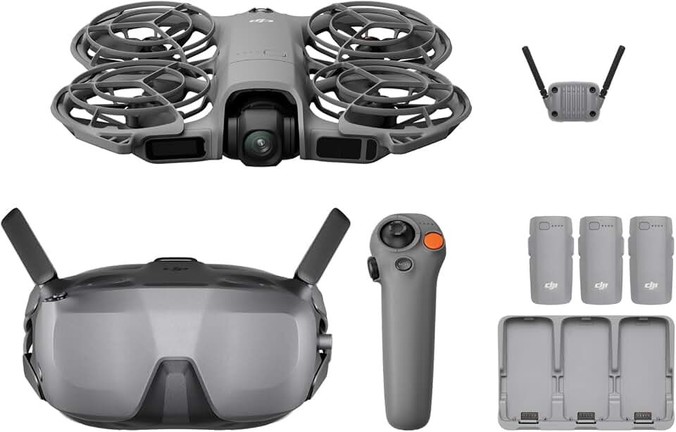 DJI Neo 2 Motion Fly More Combo With RC Motion 3 &amp; Goggles N3 | Stable Transmission With Digital Transceiver, 4K Drone for Novices, FPV Flying, 3 Batteries
