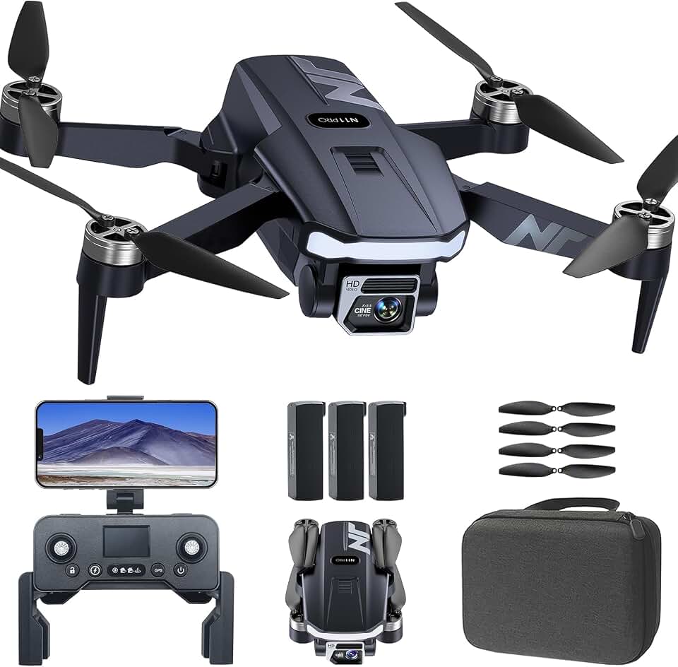 4K UHD GPS Drone with Camera for Adults N11 Pro, 90 Min 3 Battery Extended Flight Time, Auto Return, Follow Me, Long Control Range, Brushless Motor, 5G FPV RC Quadcopter for Beginners